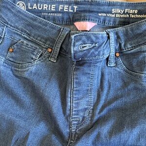 Laurie Felt Silky Flare Jeans in Classic Blue